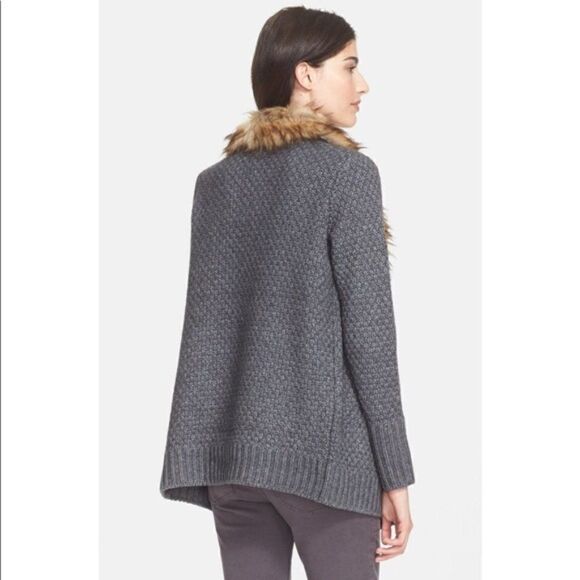 Joie “Jamilee C” Faux Fur Collar Wool Cardigan XS - Picture 2 of 10